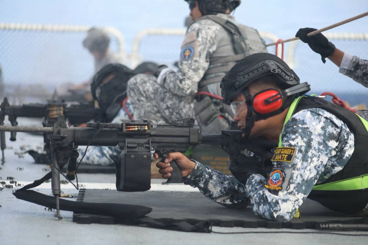 RimofthePacific's tweet photo. Partners sharpen maritime marksmanship🎯
Philippine Coast Guard, Mexican Navy and U.S. Coast Guard personnel conducted a multinational gunnery exercise aboard BRP Gabriela during#RIMPAC2026.
📸: Philippine Coast Guard LTJG Florenz Berbigal
#Partners #Integrated #Prepared https://t.co/N9jUNq5JKJ