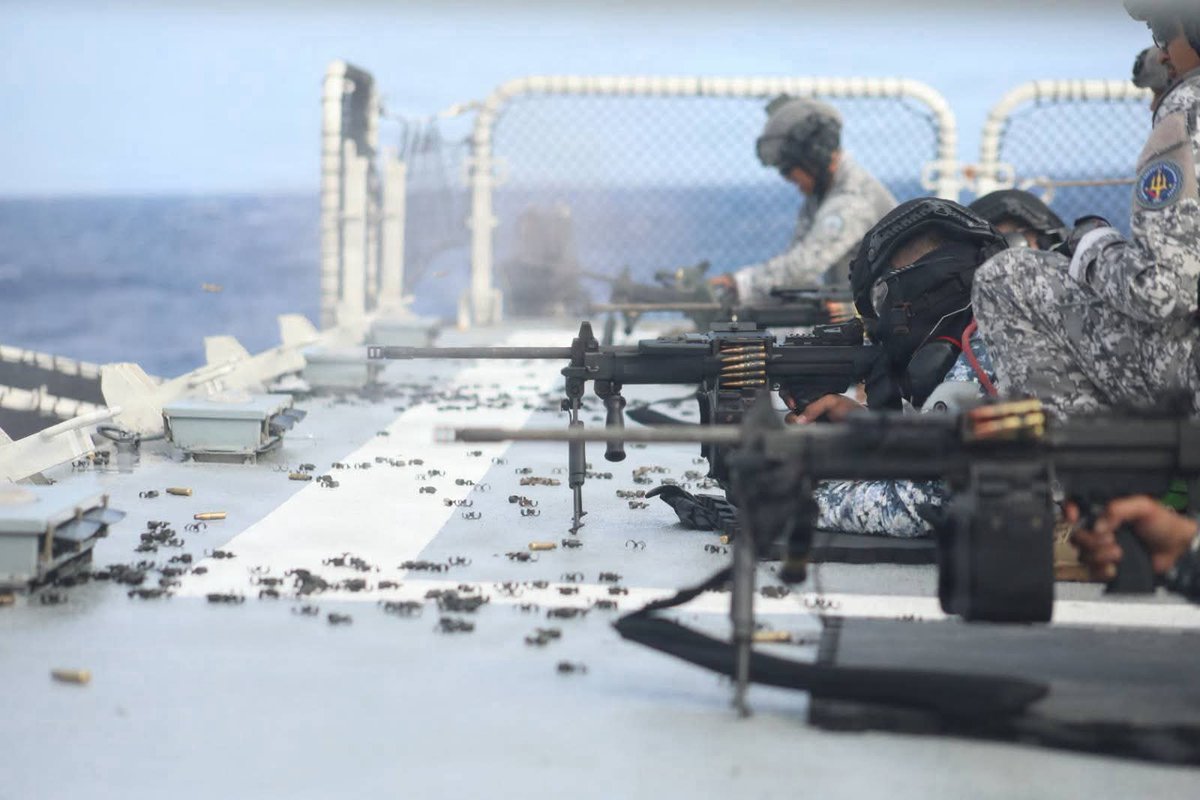 RimofthePacific's tweet photo. Partners sharpen maritime marksmanship🎯
Philippine Coast Guard, Mexican Navy and U.S. Coast Guard personnel conducted a multinational gunnery exercise aboard BRP Gabriela during#RIMPAC2026.
📸: Philippine Coast Guard LTJG Florenz Berbigal
#Partners #Integrated #Prepared https://t.co/N9jUNq5JKJ