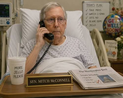 StubbornIllPod's tweet photo. Mitch McConnell is recovering and doing fine. https://t.co/OSdRXxW74a