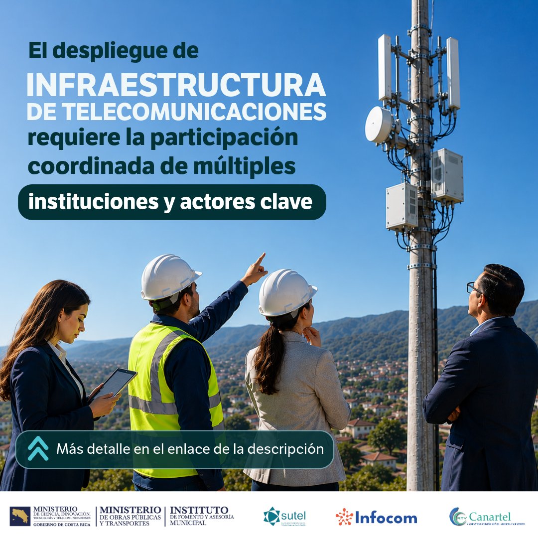 micittcr's tweet photo. 🔎 Conozca aquí cómo se articula el ecosistema nacional que permite el desarrollo y expansión de las redes de telecomunicaciones en Costa Rica: https://t.co/hygwVGxEJe

#ConectividadParaTodos  #TelecomunicacionesCR  #ComisiondeInfraestructura https://t.co/7sQdx4Ggec