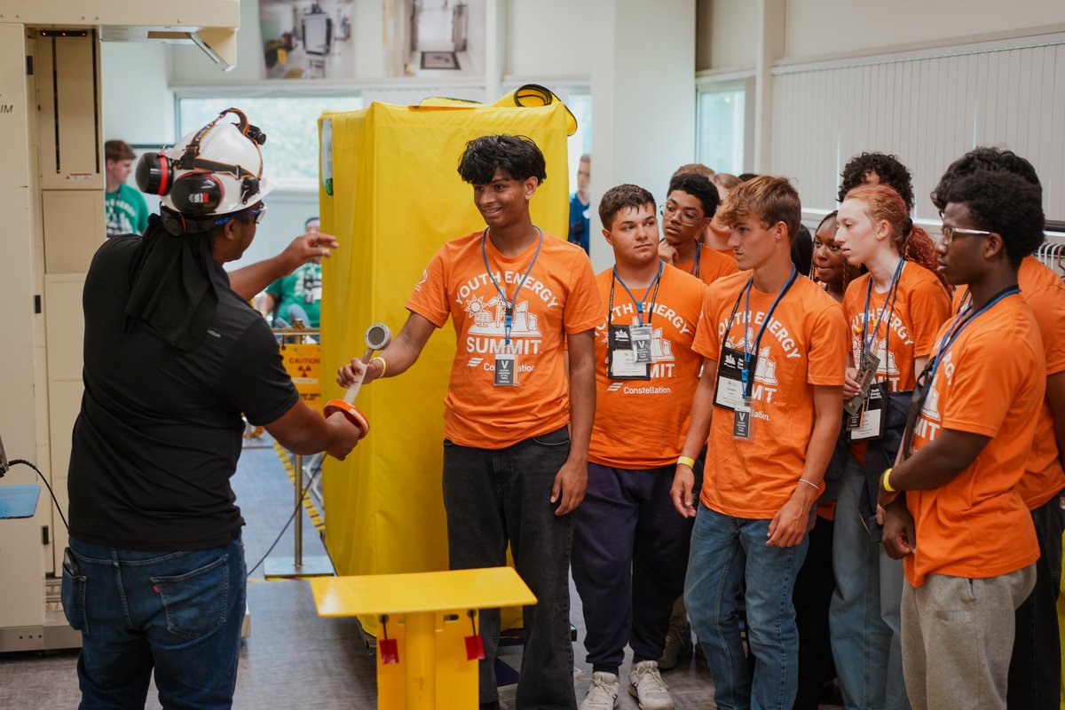 ConstellationEG's tweet photo. 85 students. 7 states. One unforgettable week ahead. Our 4th annual Youth Energy Summit kicked off with a visit to our Calvert Cliffs Clean Energy Center in southern Maryland, where students got an up-close look at reliable, emissions-free nuclear power in action. https://t.co/jeqDM8q8xk