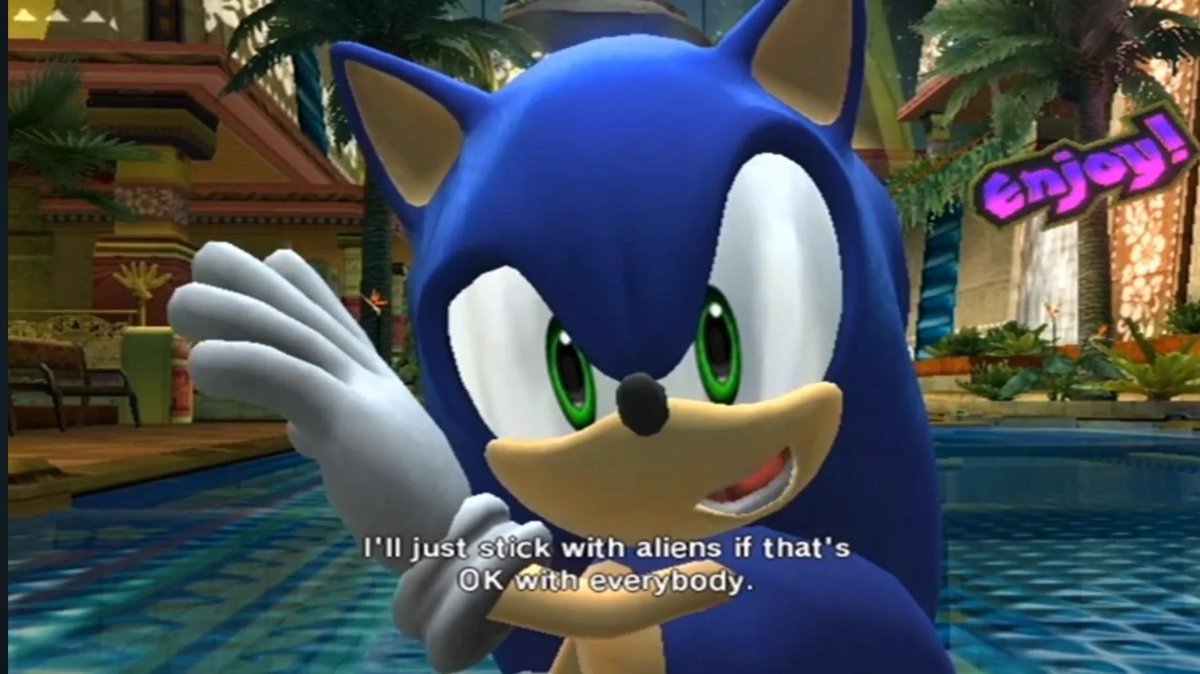 PersonthePerso2's tweet photo. The difference between Japanese Colors where Sonic respects the Wisps as a species and English where Sonic learns the species name and IMMEDIATELY says he’s just going to call them aliens is wild 

I’m glad that weird bit of mischaracterization didn’t stick https://t.co/pCZvpBZpB8