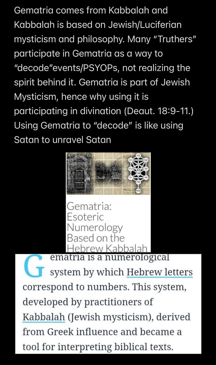 navigatinglies's tweet photo. That awkward moment when you realize “decoding” (aka gematria) comes from the Kabbalah and the truther movement is an offshoot of Theosophy, Helena Blavatsky, and her “Lucifer” publication

Mainstream trutherism and rabbit-holing is simply a soft initiation into the occult world https://t.co/RqFgHhgXFI