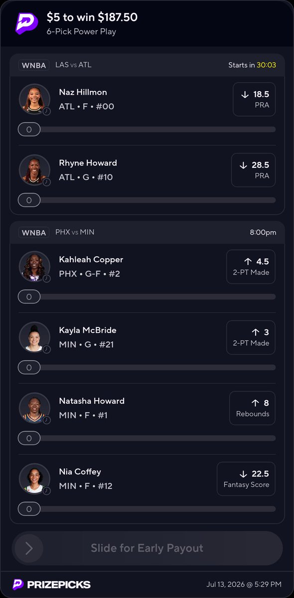 KnockOutPickz's tweet photo. #Parlay #WNBA #NBA #PrizePicks 
Just some lites today tryna build the bankroll up... keep swinging....
https://t.co/SxFZacFSgi https://t.co/1fsZFWFgFW