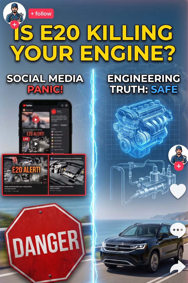 nvee360's tweet photo. Is E20 petrol secretly damaging your engine?
I broke down the actual science, history &amp; policy behind ethanol blending — busting the biggest myths with real data.
Watch 👇
https://t.co/R5Nw0timKZ
#E20 #Ethanol #FuelFacts #MythBusting #India #EnergySecurity #Biofuel https://t.co/05Di0tG65d