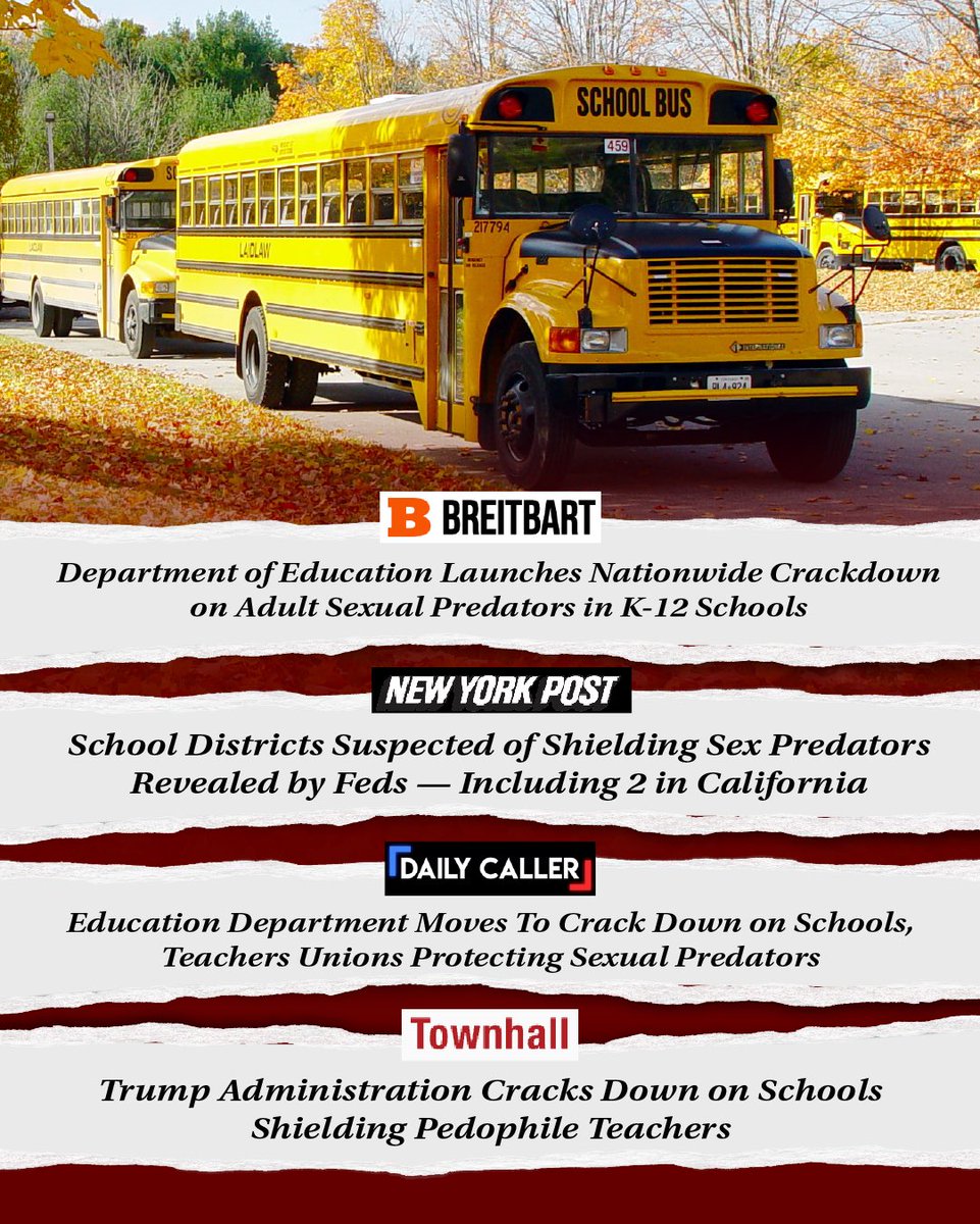 usedgov's tweet photo. Under @EDSecMcMahon, predators in America’s schools are finally being held accountable.  
 
For decades, school administrators and teachers’ unions have allowed the sexual abuse of our students.  
 
It ends now. https://t.co/cP2r8wvTs1