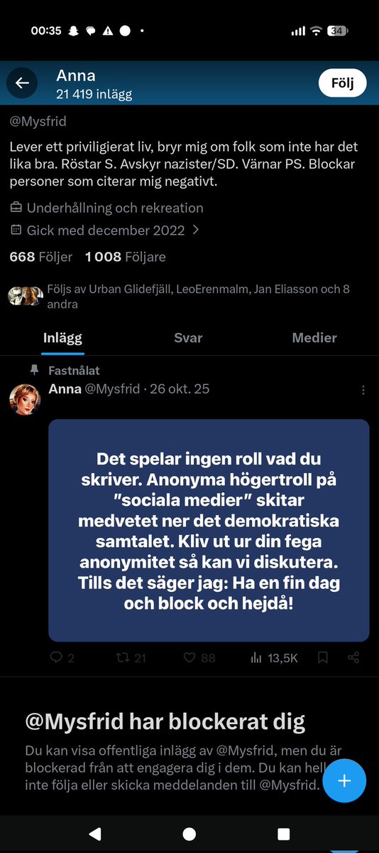 AdolfH18528239's tweet photo. @Stort_allvar Har aldrig integrerat med människan ens. HängPattetisk... https://t.co/NYgmQGT22l