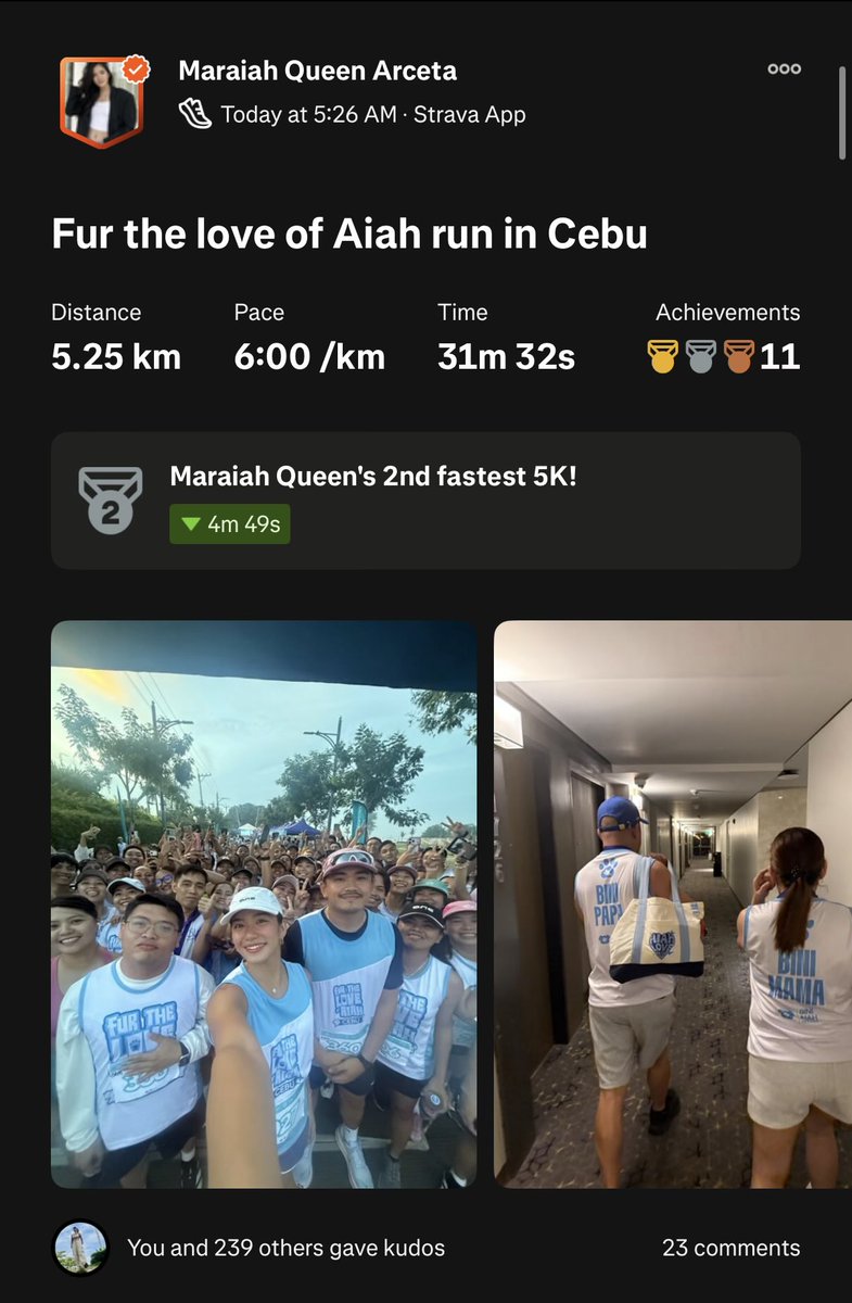 kyrawrgail's tweet photo. Wow sub-30 si Aiah!!! Ang bilis ng pace nya, training reveal. #FURtheLoveOfAiahLeg3 https://t.co/CGPyv2VlFU