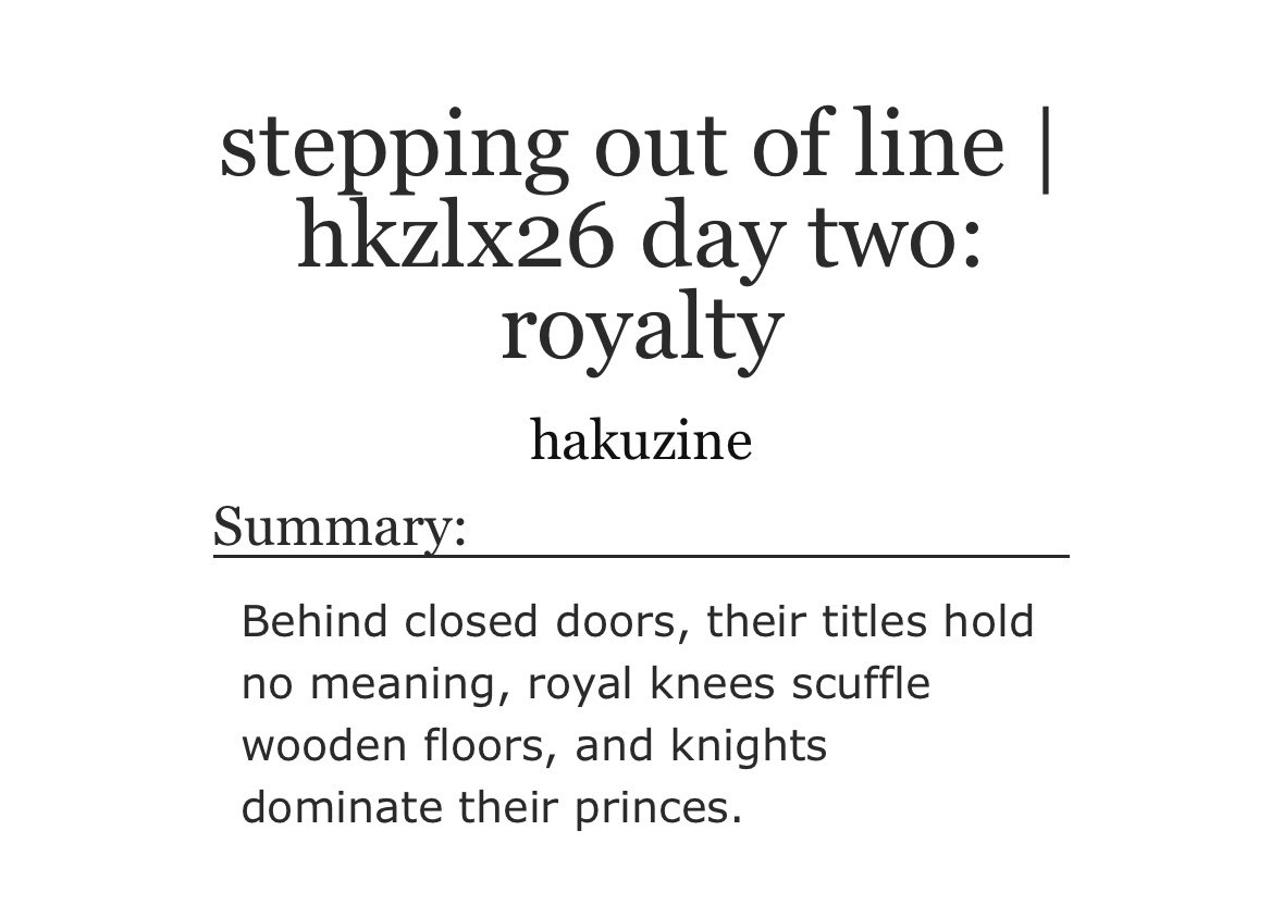 hakuzine's tweet photo. #HKZLX26: royalty, day 2

stepping out of line 🔞

#zealix / #zeaka

📕: https://t.co/VQsz0tM7C9 https://t.co/unHp1a1Wm7