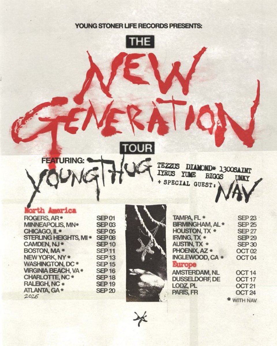 tyorigino's tweet photo. Young ThugとYSLのメンバーは10月24日にフランスでライブを控えているため

Force Festivalに出演する可能性は極めて低いと考えられます https://t.co/hUbtqcVMeW