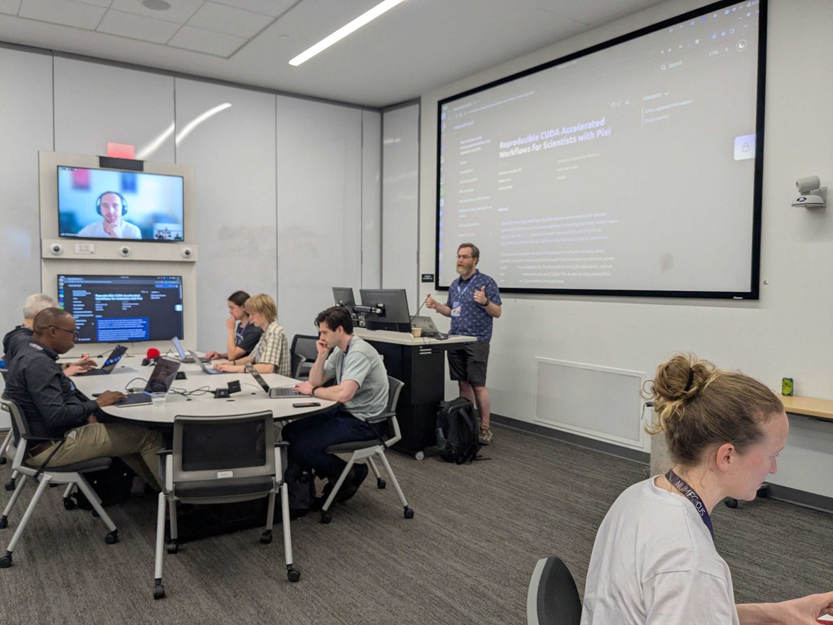 SciPyConf's tweet photo. 💛 That's a wrap on Day 1 of #SciPy2026!

Today's tutorials covered Python fundamentals, LLM agents, GPU computing, causal inference, interactive notebooks, scientific web apps, and image analysis. 🚀 

Looking forward to another full day of tutorials tomorrow! https://t.co/hTq8fNAxQk