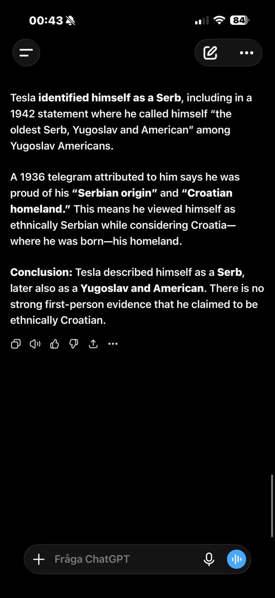 Tonk2018's tweet photo. @party_of36611 @ZoomerHater Ok since you use AI aa your sources, this ”debate” dies here

He is SERB
you cant change his own words budalo

Also, manipulating ai to fit your narrative does not work
Here is proof of killed tesla family members
As croats say: bizi ca budalo https://t.co/fB86vf7ctS