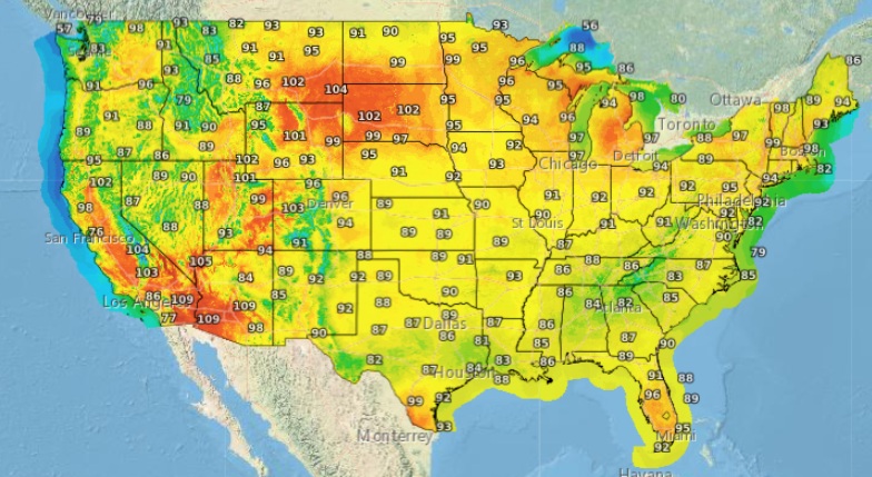 livewxradar's tweet photo. High temps for today.
See your Temps and Weather at https://t.co/HNLPnb9eCd
#cooler #tonight #storm #lows #temps #nws #today #heat #heatwave #humid https://t.co/ILROXO3IQb