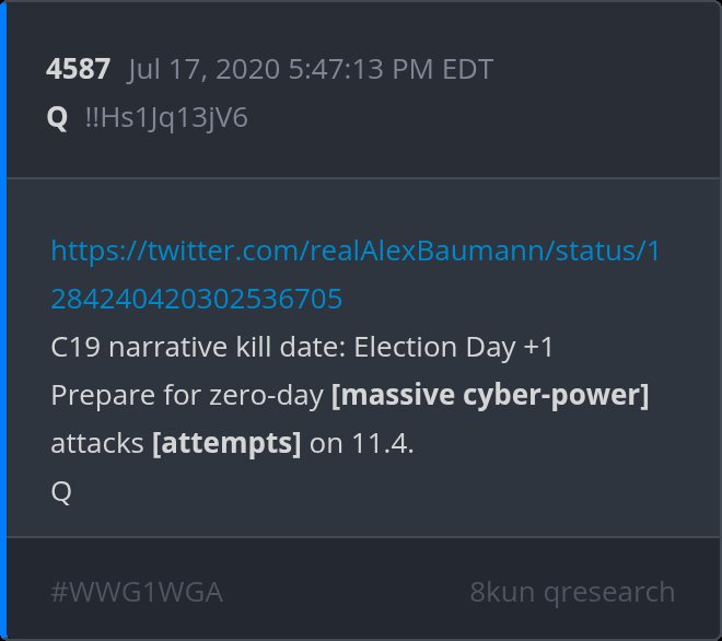 Kimberlyrja8's tweet photo. Proper decode?
2020 Fraud on deck for Thursday 9PM?

3 days is a long time for a FF...

Friday JUL 17...LSWH... https://t.co/LTwEwoc6hB