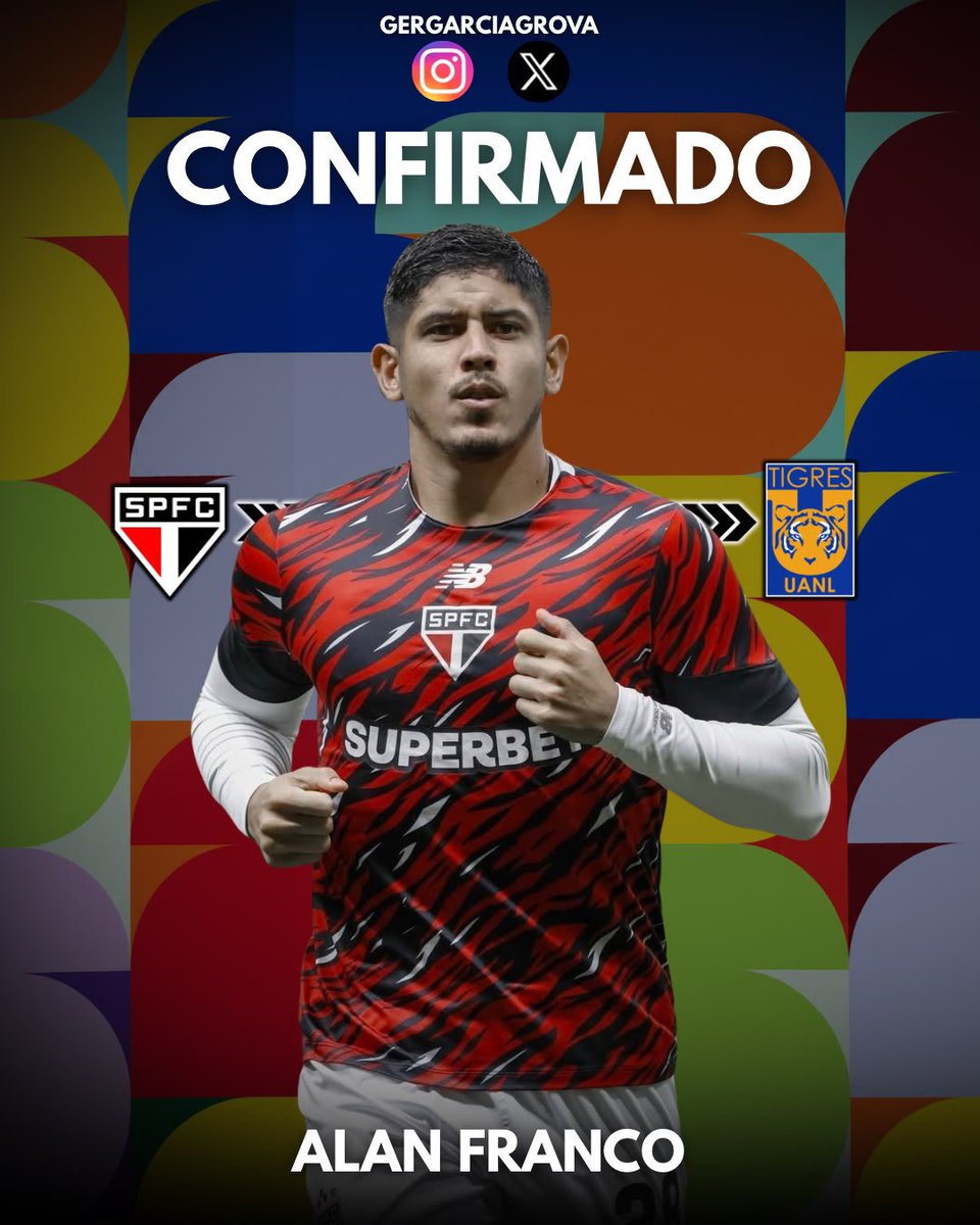 GerGarciaGrova's tweet photo. 🚨Alan Franco refuerza #Tigres

📍#SaoPaulo lo cede con opción de compra. https://t.co/rpXU8VChzF