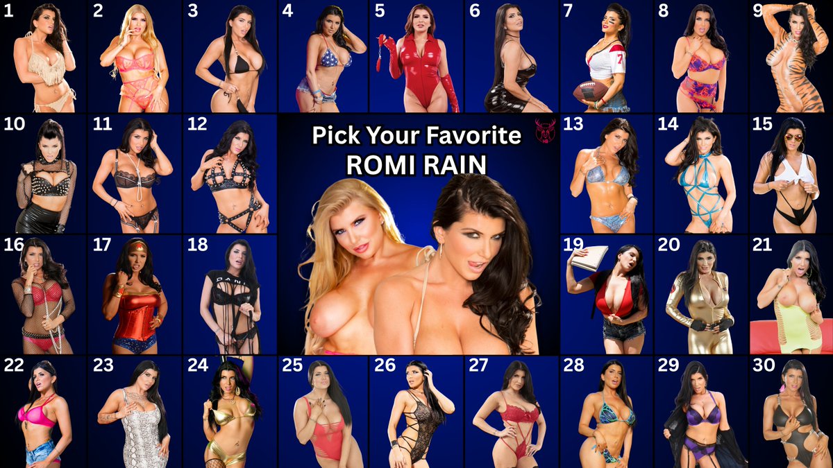 HypnoBambii69's tweet photo. This week's Pick Your Fave was chosen by all of you! @Romi_Rain has been one of the best most consistent performers over the years and I adore her personality and gorgeous looks. Pick your favorite Romi and make sure to comment below! #romirain #pickyourfave #porn #bimbo #goon https://t.co/jIxxZtc2WQ