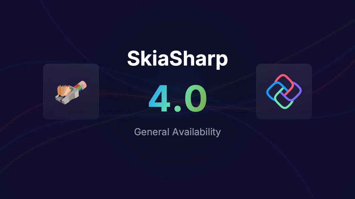 dotnet's tweet photo. SkiaSharp 4.0 stable is here! 🎉
New Skia engine (m148), variable fonts, color palettes, animated WebP, cleaner APIs, and ~24% faster GPU rendering for shadow‑heavy UIs. ⚙️💨

Upgrade + explore the gallery: 👇
https://t.co/Y1N6WjFUBm https://t.co/tsLvIBoclQ