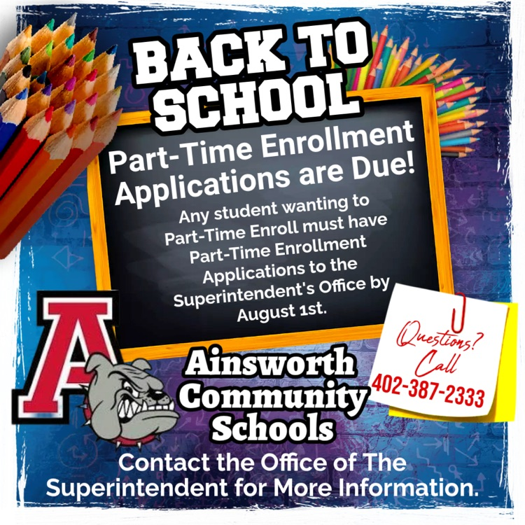 ACS_Bulldogs's tweet photo. Part time enrollment due by August 1. https://t.co/jWHWPfS9Ou