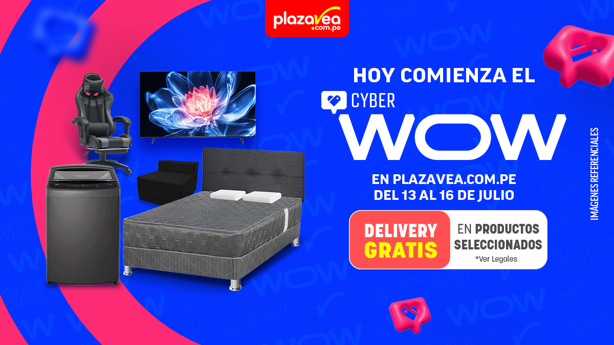 plazavea's tweet photo. 🎉 Ya llegó el CyberWOW a https://t.co/VQJtDQcnnQ Del 13 al 16 de julio, descubre precios increíbles y renuévalo todo: lo que tienes en tu carrito, tu casa… ¡todo! 💻🏠🛒 https://t.co/bkJeyNQiMp