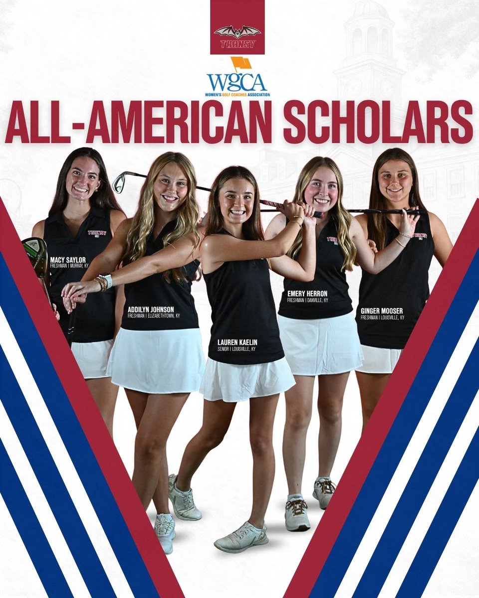TransySports's tweet photo. Five Pios named @WGCAGOLF All-American Scholars 🦇
#FlyPios @transy_wgolf https://t.co/zzr3ngRTet