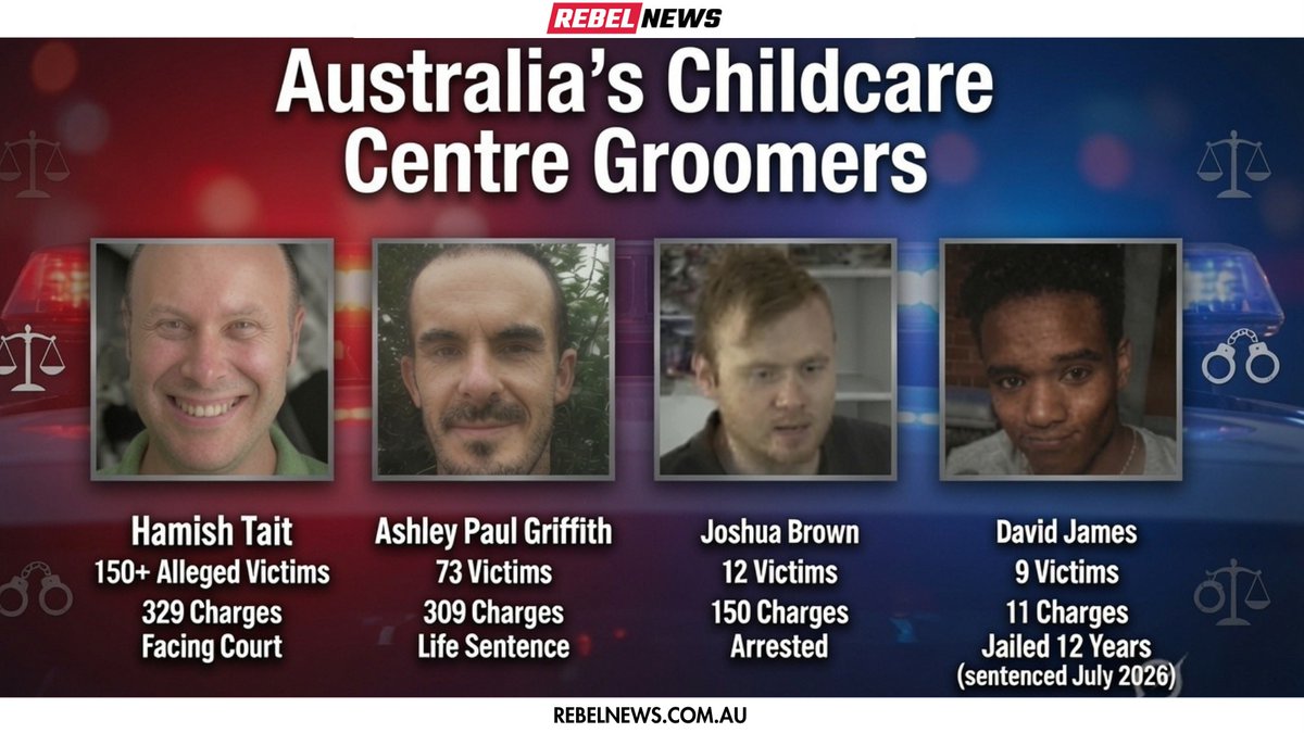 therealrukshan's tweet photo. 🚨 Australian children are under threat in the very places where they should be the safest. Supervised childcare centres across the country have become dangerous. They are now the perfect target for paedophiles gaining access to children through their work. These are just a handful of the most recent and horrific allegations, arrests and charges. 

The latest alleged paedophile is 35-year-old Hamish Tate, who is facing 329 charges for offending over a period of 16 years. Around 150 victims have so far been identified. The alleged offending is so widespread that police have set up a local contact point as a resource for victims and families impacted, or anyone who wishes to come forward.

AFP statement on Hamish Tate: 

"More than 120 impacted families have been contacted by the AFP over alleged offending involving child victims which were identified during an investigation into a former Sydney childcare worker.

The AFP can reveal the man, 35, has been charged with 329 offences allegedly committed over a 16-year period, following the discontinuation of a non-publication order at court today (13 July, 2026).

The non-publication was sought by the AFP to protect the integrity of the protracted investigation, undertake a comprehensive victim identification process, and contact impacted families.

A multi-agency Local Contact Point (LCP) has now been activated and means parents and carers can access more information about the man’s employment history and find appropriate support resources."