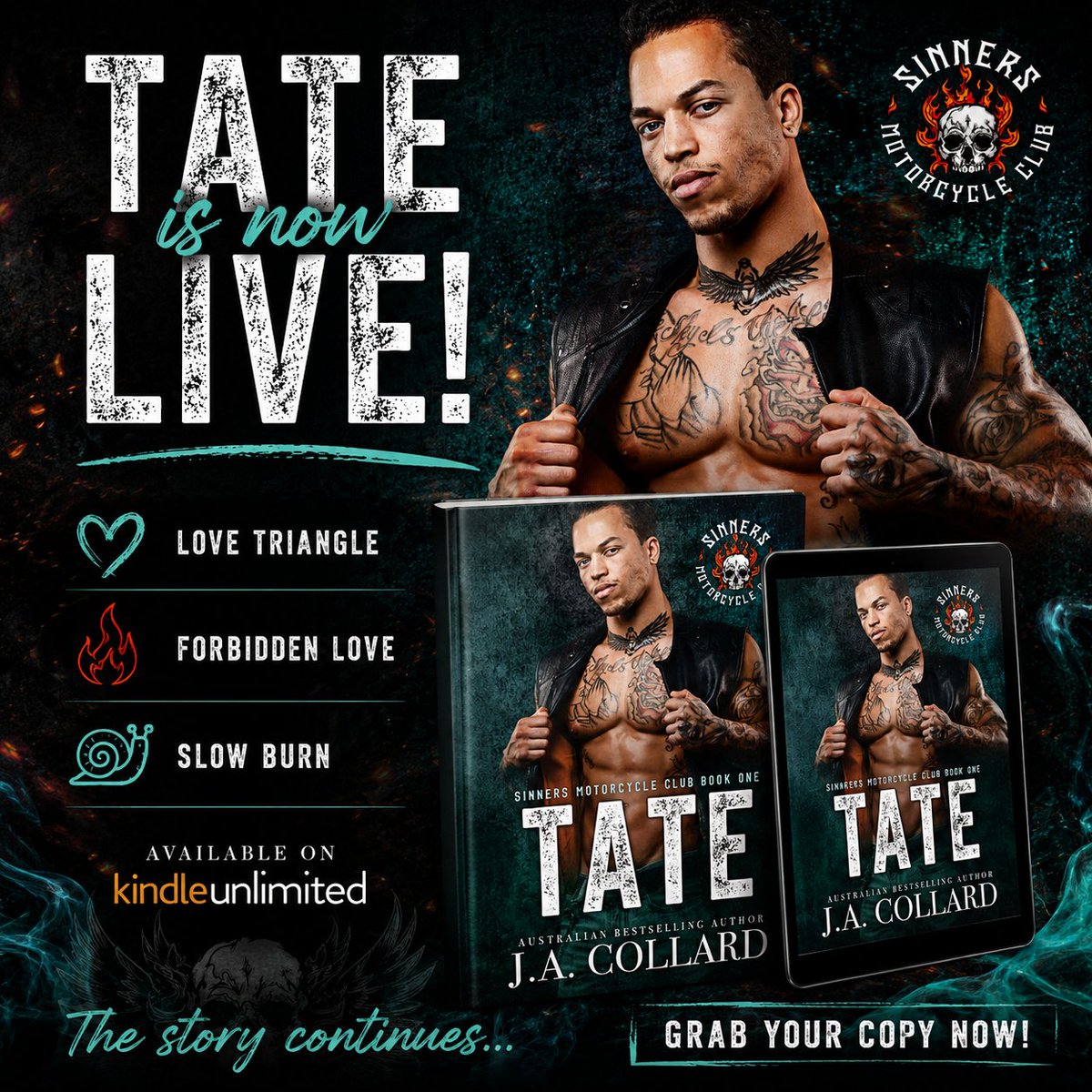 EJBookPromos's tweet photo. ๐ฅ ๐๐๐ ๐๐๐๐๐๐๐ โ Tate (The Sinners MC Book 1) by J.A. Collard is ๐๐๐๐ #DownloadFree with #KindleUnlimited
โ https://t.co/MQszXJWi5s https://t.co/EjZrgCHuVb