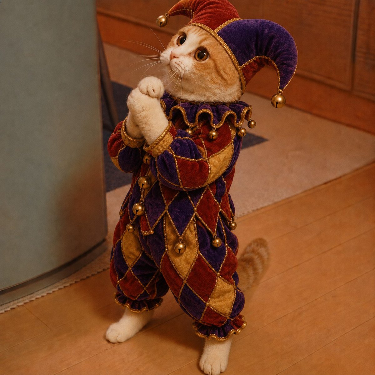 lolcathood's tweet photo. he plays the fool but knows he is smarter than the king $lolcat https://t.co/FKI5updlxQ