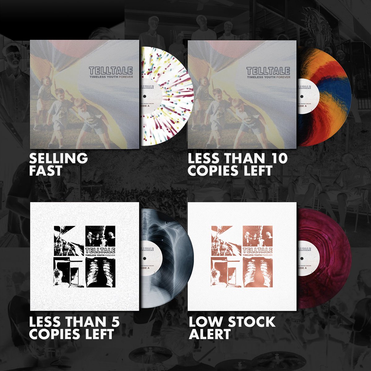 telltalerva's tweet photo. Thank you for all the love shown over this weekend! 

Vinyl is moving VERY fast🖤💔

TIMELESS YOUTH (FOREVER) on wax for the first time ever ⌛️ 

Get yours now ⬇️
https://t.co/iWWBFZUkWP https://t.co/Q5f9zFV2VZ