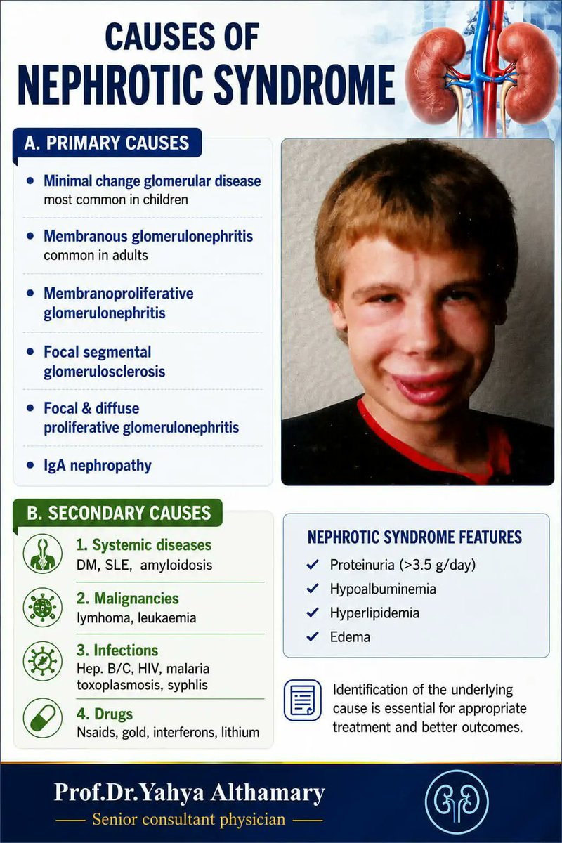 DYahya19's tweet photo. causes of nephrotic syndrome https://t.co/gSyR5Pjmu0