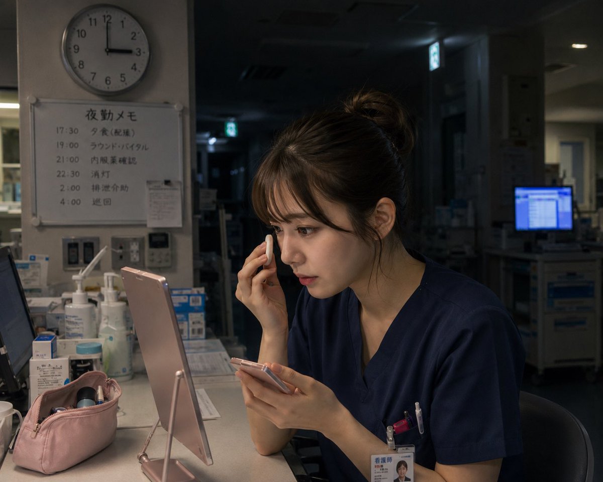 CareerNsnisan's tweet photo. 夜勤を始めて知った真実
「夜中に化粧をなおすのはベテランのみ」 https://t.co/B3cbU4Nw9p