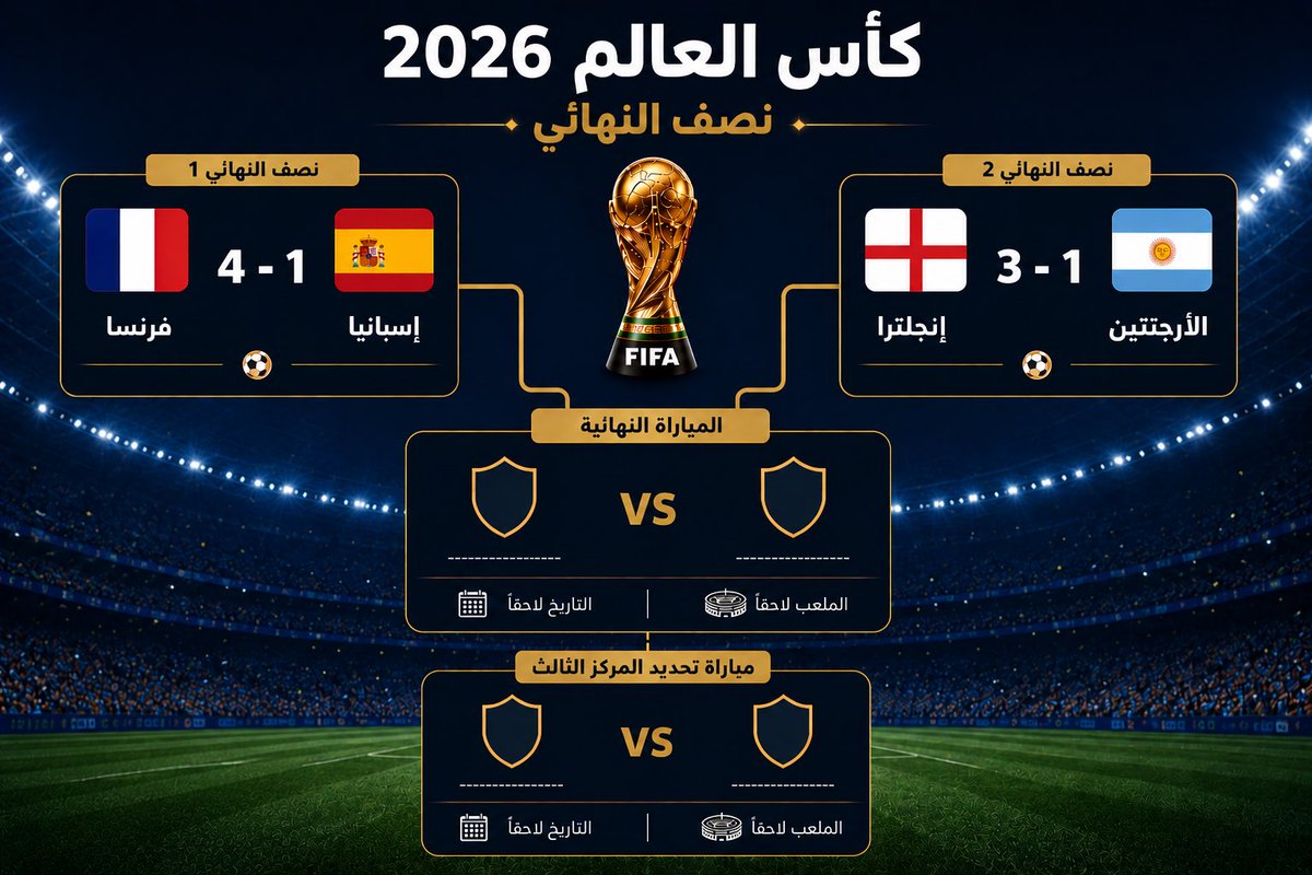 khh47's tweet photo. توقعاتي لدور نصف النهائي من كاس العالم 2026 https://t.co/TQq0cVtYvy