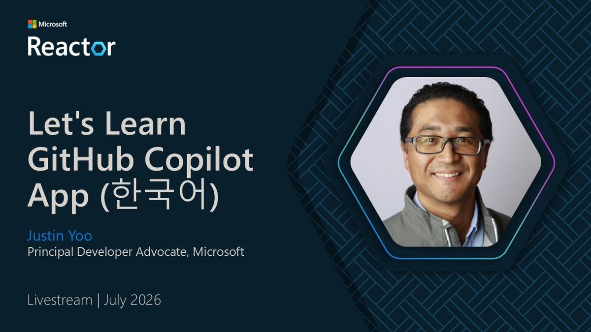 justinchronicle's tweet photo. #GitHubCopilotApp 을 함께 배워봅시다!

GitHub Copilot App을 이용해 여러 에이전트를 동시에 돌려 Agent-Driven Development를 경험해 볼까요?

한국 시각으로 7월 21일 12시에 만나요!

등록 👉 https://t.co/qcI6M8I97h

#github #copilot #letslearn https://t.co/oUTDqkjCEB