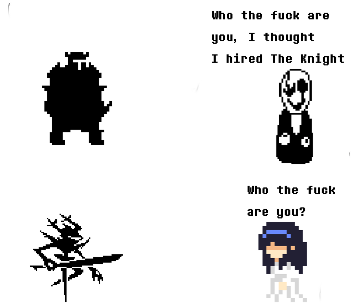 randomznet's tweet photo. I feel like Beghost was heavily inspired by Undertale/Deltarune so I made this meme https://t.co/K4fdGTZ6el
