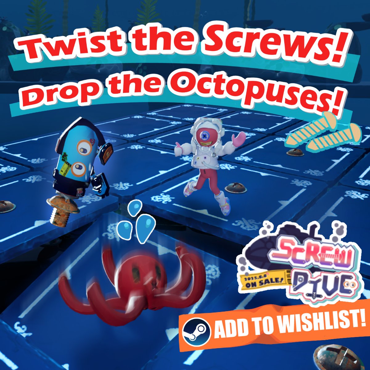 Hitox_game's tweet photo. To celebrate exhibiting at **#OpenGameFest**, we're having a Steam Sale! 🎉
From Hitox, **#ScrewDive** is now on sale! 🔩
Now is the perfect time to jump in!
ScrewDive is a full-fledged 3D puzzle-action game where every twist of a screw can change your strategy.
It's also a great game for livestreams and Let's Plays! 🎥
🔽 Steam Page
https://t.co/8L5o6IYBXx
#ScrewDive #SteamSale #OpenGameFest #IndieGame #StreamerFriendly #LetsPlay