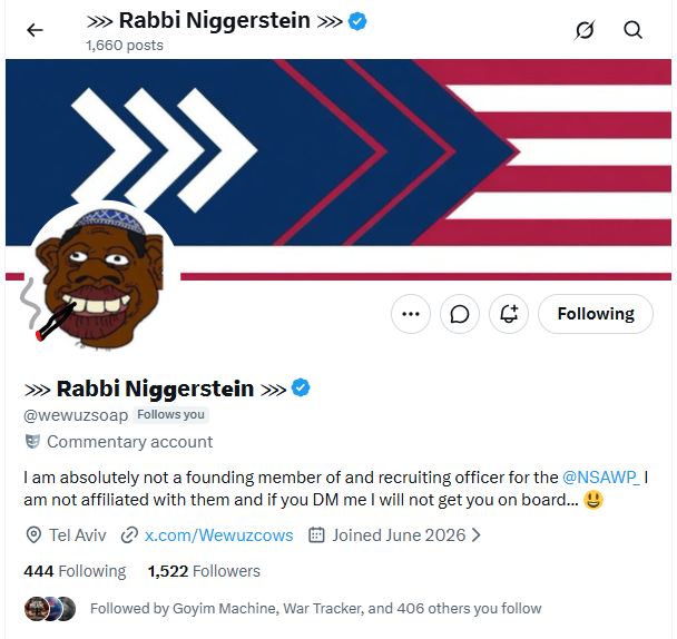 chuckdpete's tweet photo. Help Rabbi Niggerstein @wewuzsoap Find His Friends ! https://t.co/Qj7s1DD7QD