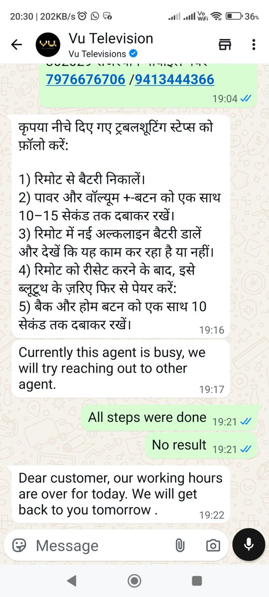 rajesh196320's tweet photo. Sir the remote supplied is not working  now  kindly  advise and support  suitably  with regards https://t.co/rw0LXddkgI