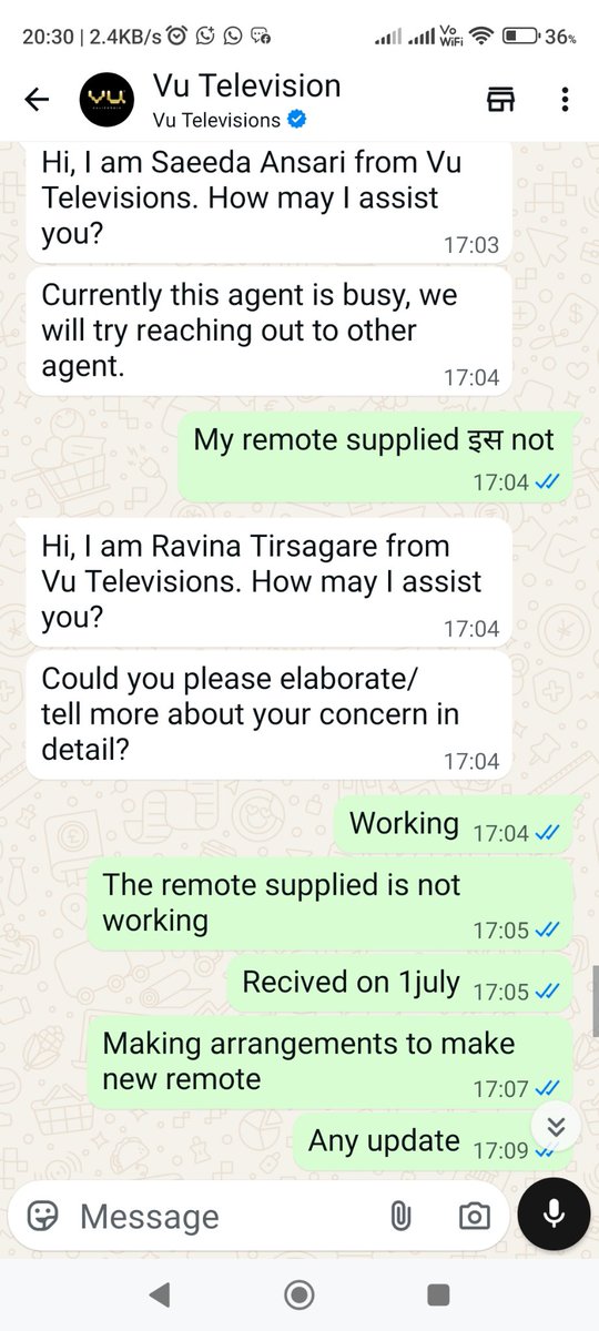 rajesh196320's tweet photo. Sir the remote supplied is not working  now  kindly  advise and support  suitably  with regards https://t.co/rw0LXddkgI