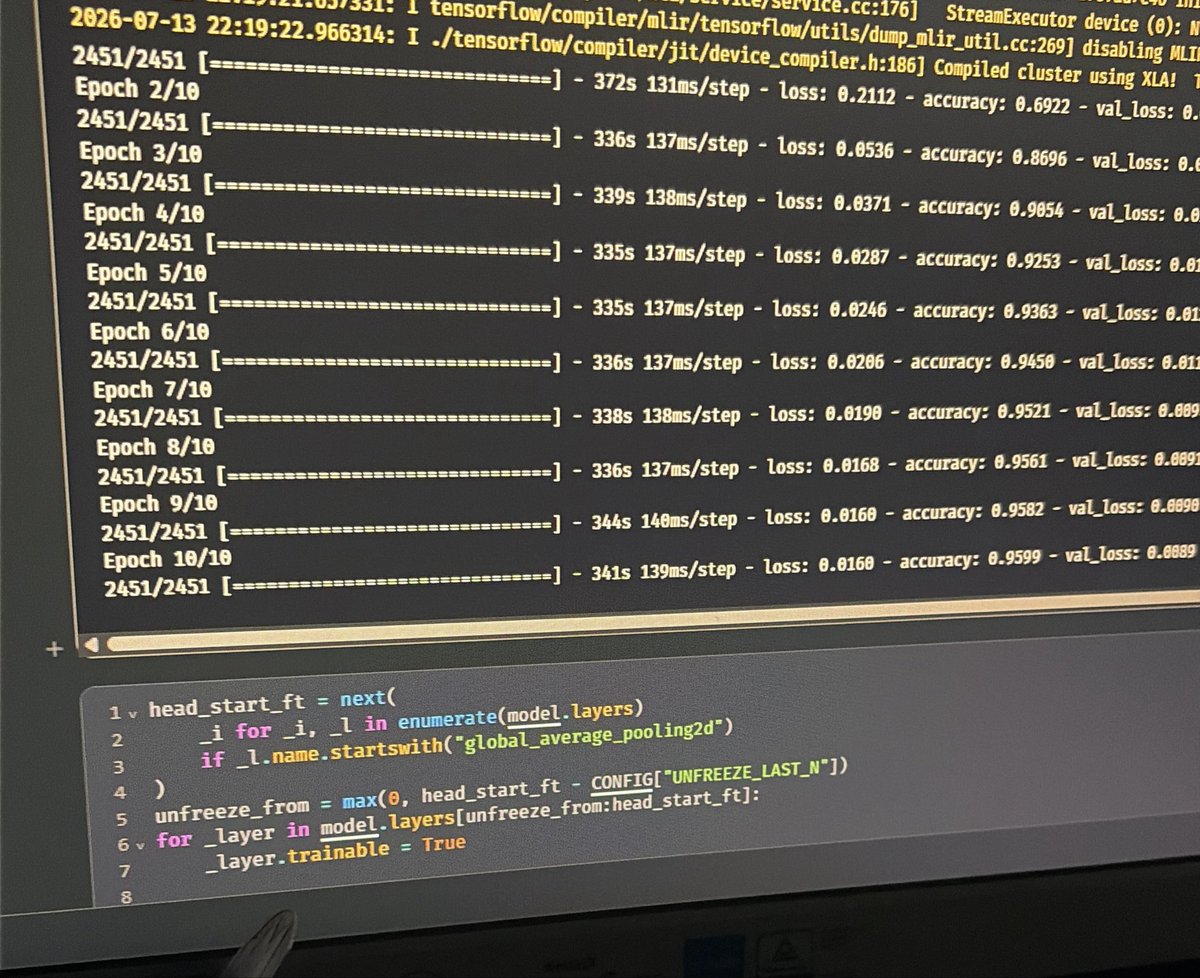 MaveStorm's tweet photo. I really need more Gpu.
Training a ML model is a task which requires patience and some times days https://t.co/3viPI0htMJ