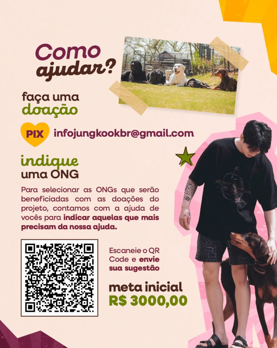 dalcomaniajk's tweet photo. 🚨 ARMY, TEMOS UMA MISSÃO! 🐾💜

O BAM'S FRIENDS é um projeto beneficente em apoio às ONGs de proteção animal!

Doe, compartilhe e indique uma ONG para fazer parte dessa corrente do bem.

PIX: infojungkookbr@gmail.com

Mais informações na thread abaixo! 👇 https://t.co/IdNbZVKzZ7