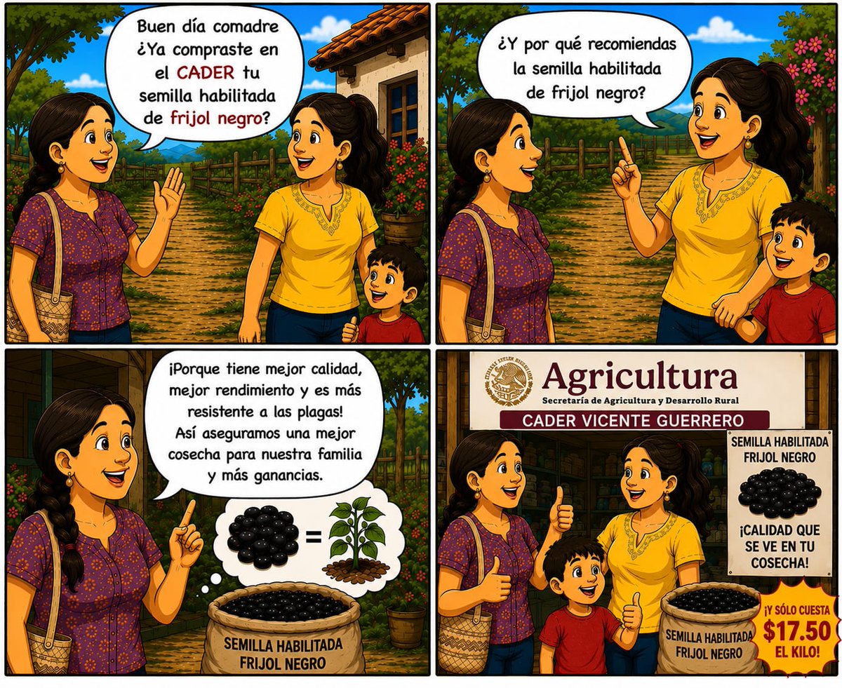 agricultura_dgo's tweet photo. Productora y Productor en Durango, acude al DDR/CADER más cercano por tu Semilla Certificada de Frijol Pinto Saltillo y Habilitada Negro San Luis.

Al adquirir la semilla, aseguras primeramente el acopio de tu cosecha.

@Claudiashein 
@columbalopezg 
#TransformandoElCampoMexicano https://t.co/UDtHJbIQHw