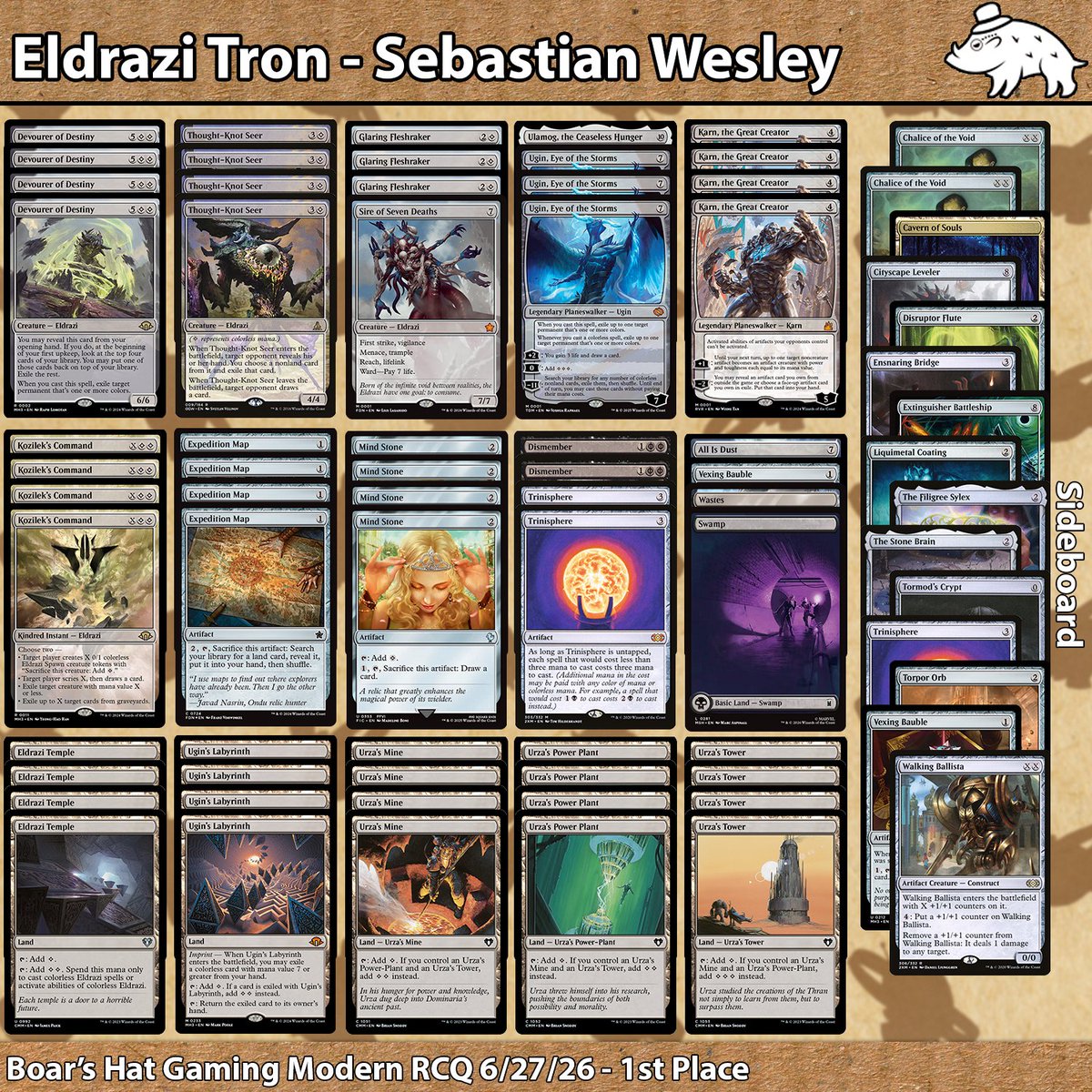 boars_hat's tweet photo. Congratulations to Sebastian Wesley
Last month's top 8 modern RCQ deck lists. With another modern RCQ coming this Saturday. The final RCQ this season to earn your RC invite, doors open at 10am, round 1 at 11am.
#mtgrcqevents https://t.co/km51uMfc98