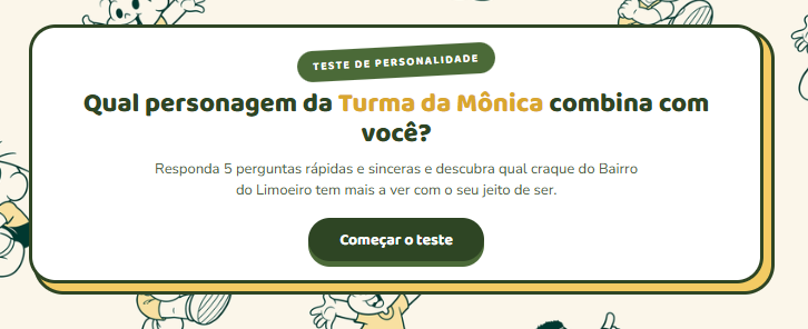 diaestudio's tweet photo. Vem descobrir qual personagem da @TurmadaMonica combina com você #Mauricio90NaDiaTV

https://t.co/UmoktvfgwQ https://t.co/jIrAYMEyf4