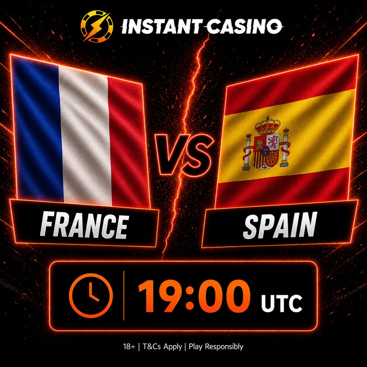 InstantPlay_'s tweet photo. For more information, please use the link in the bio or on our Telegram channel 👀

#FranceVsSpain #Semifinal #Football #SportsBetting #UEFA https://t.co/Af0gRbgb3f