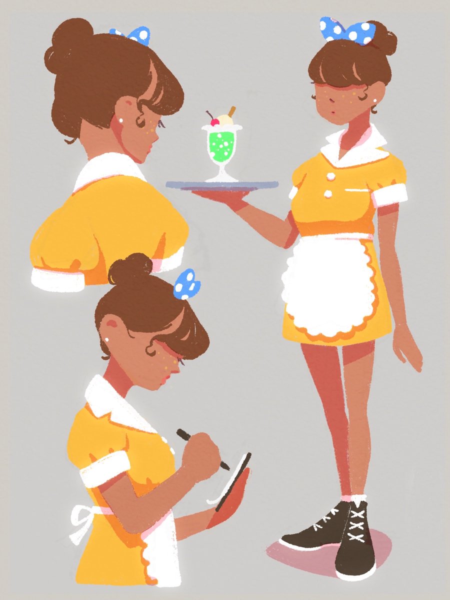 BraiTopic's tweet photo. #oc #characterdesign
Touko's mom at work🍔 https://t.co/FKxgR6ijfz
