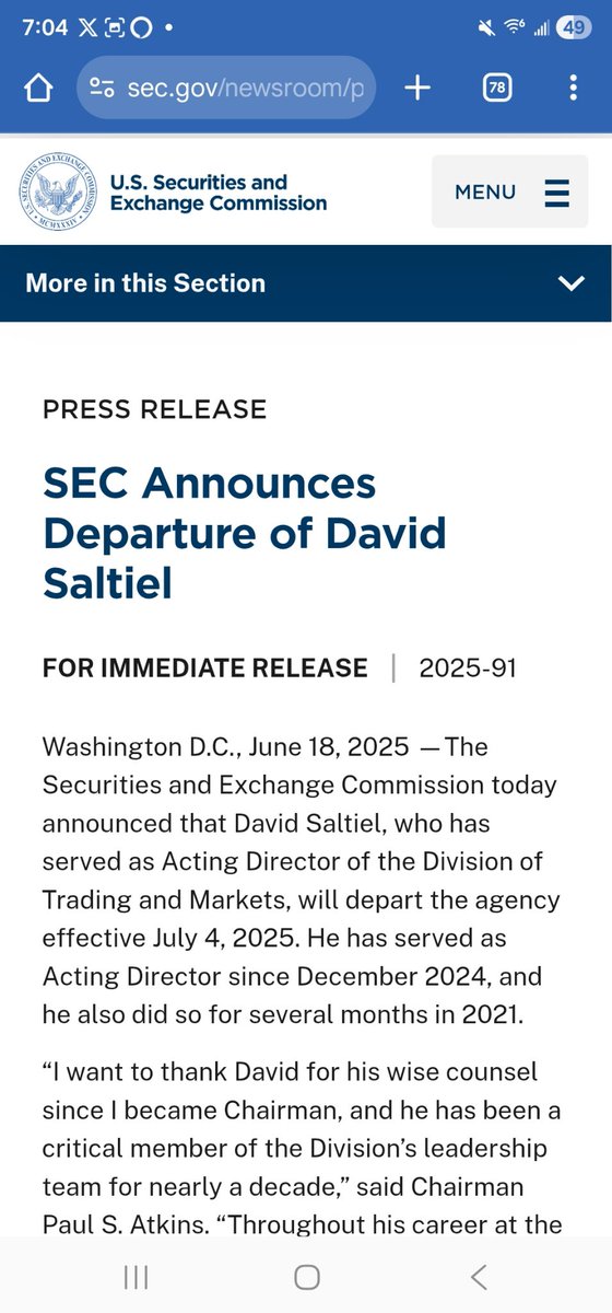 RareDealsHere's tweet photo. So I guess there should've been a vote to decide if the SEC should protect an issuer and thousands of investors. 

Meanwhile, the SEC can be seen apologizing to Howard Meyerson (image 1) of FIF for not consulting him sooner about CAT, which appears to lead to Meyerson presenting the FIF's concerns about Next Bridge to the Division of Trading and Markets (not Corp Fin).

But sure, let's throw in Corp Fin also. It makes sense that they'd be involved but the evidence shows that this wasn't just some small issue that the SEC wasn't aware of.

We know that Gensler, Pierce and Uyeda knew it was an issue so I fail to see how this can be viewed as the public misunderstanding how this can go unresolved for over 3 years because the departments didn't pick up the phone.

The FIF got exactly what they wanted and they continue to get what they want. 

I guess it's cool to get insight from a former SEC employee but if you're only gonna get "best practices", I just don't see the benefit, especially when those best practices don't appear to align with what actually occurred.