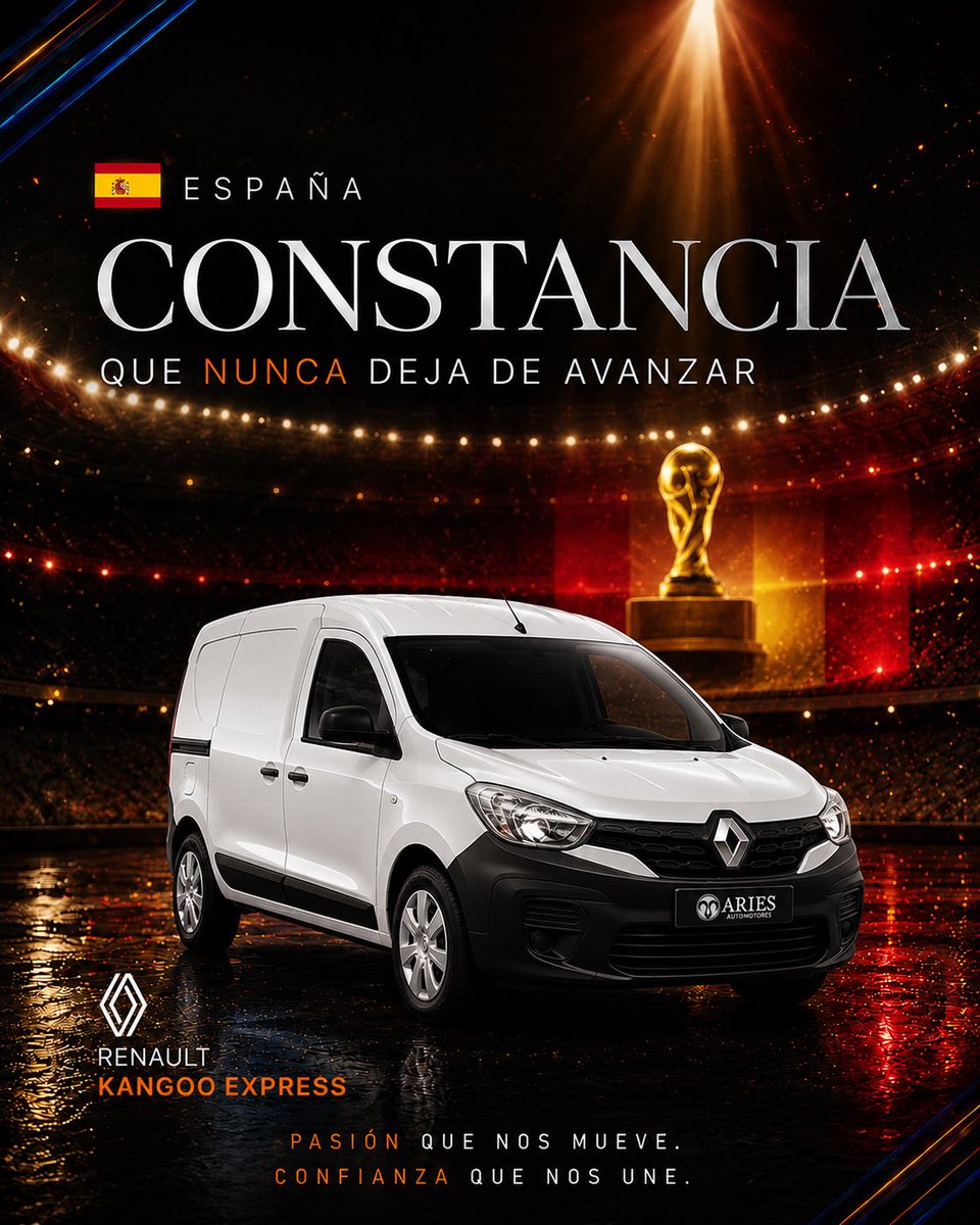 ariesautomoto's tweet photo. Constancia • Confianza • Versatilidad

Como España, la Kangoo II Express Confort demuestra que el verdadero rendimiento está en avanzar con firmeza, sin perder su esencia. https://t.co/Sw44hhH3HS