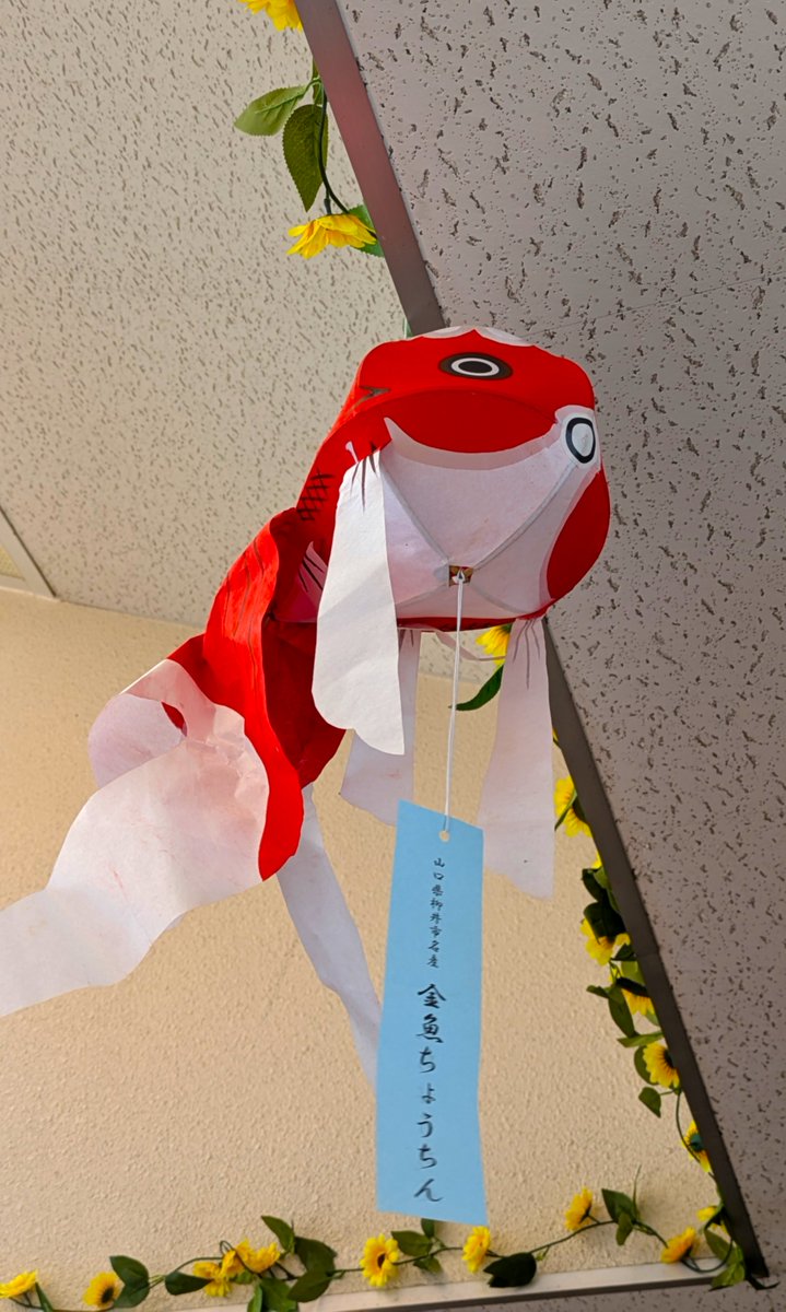 boyoferry's tweet photo. ただいま三津浜港フェリーターミナル内では、
来月13日㈭の ＃柳井金魚ちょうちんまつり に向けて
待合所もお祭り仕様となっています🐡
お祭り会場となる柳井市 ＃白壁の町並み でも金魚ちょうちんの飾りつけがされていますので、お立ち寄りの際はぜひお楽しみください
＃防予フェリー ＃柳井 ＃三津浜 https://t.co/xvbIy6Xijl