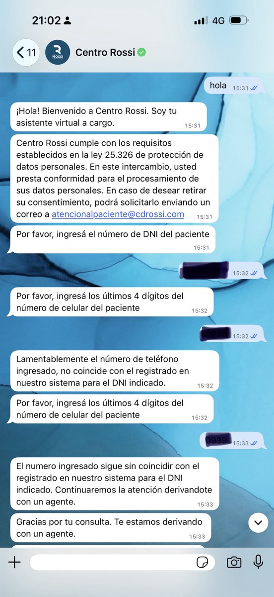momDuckSec's tweet photo. @CentroRossi la atención en las sedes genial, el sistema de turnos por WhastApp para el olvido!  desde las 13:01 y recién a las 19:47 me respondieron y luego te cierran la sesión…. sentido común, la gente no puede estar 7hs pendiente para sacar un turno @osde https://t.co/BPu8TTxCYh