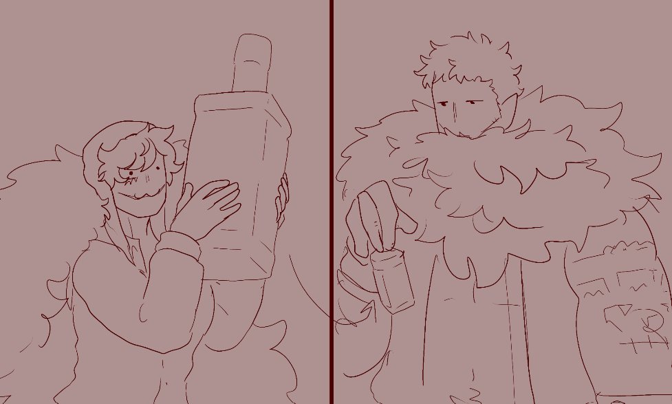 FriskYPisH's tweet photo. two doodles of #ONEPIECE〜 that includes #portgasdace #eustasskid #DonquixoteRosinante #corazon and #charlottekatakuri you could consider this #kidace and #katacora https://t.co/4nRf5EUslM
