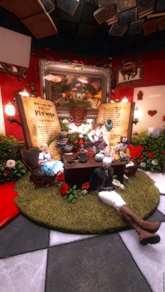 noir_ff's tweet photo. Alice in wonderland ...?
/////
素敵なスタジオをお借りして、LSの皆でアリスごっこしてきました。私のテーマは帽子屋。楽しかったー！
#Jammo_Ja_FF14 #GanbattaHousing https://t.co/oqVZWimXhA